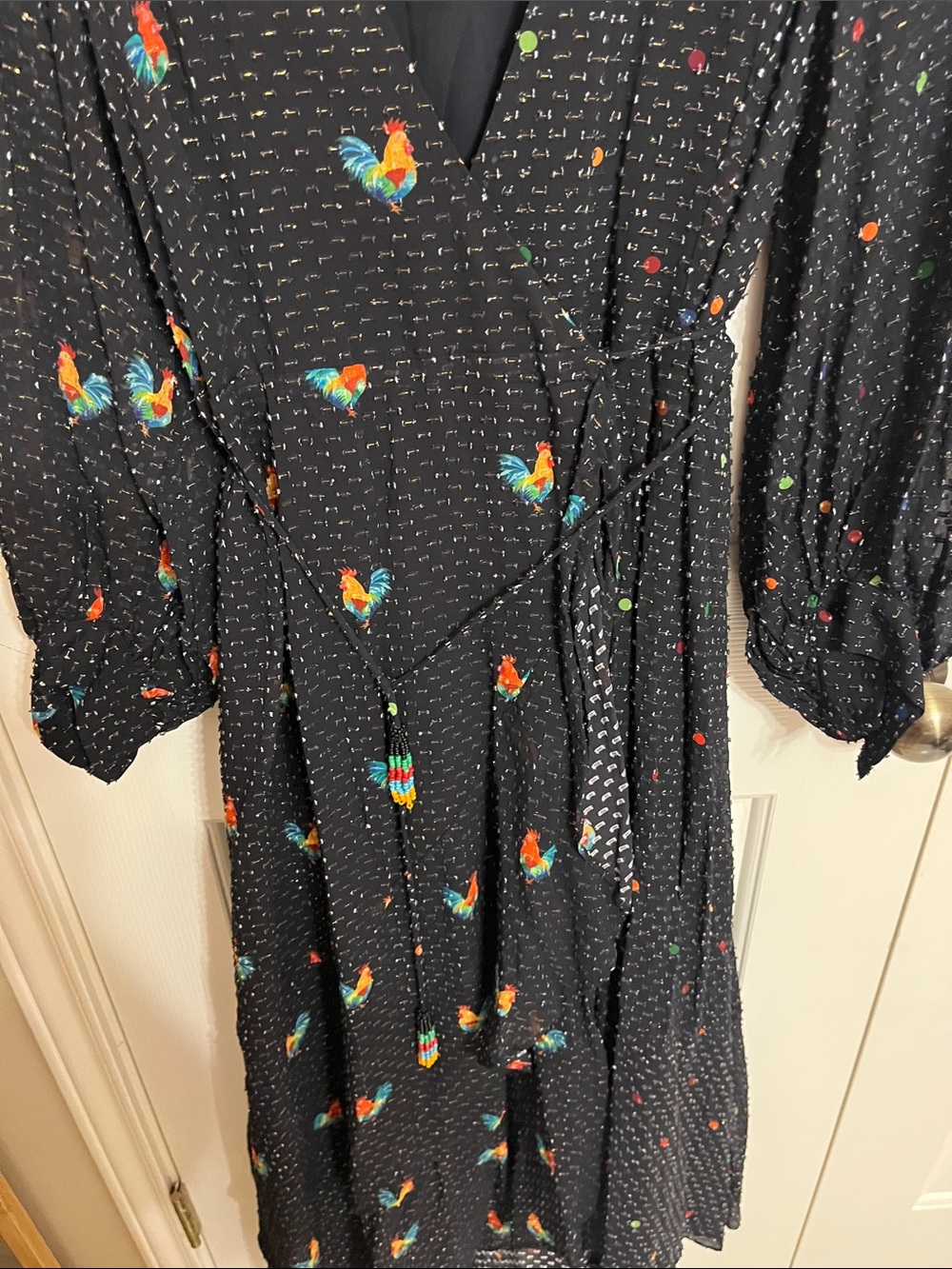 FARM Rio Black High-Low Floral Wrap Dress - Picture 3 of 10